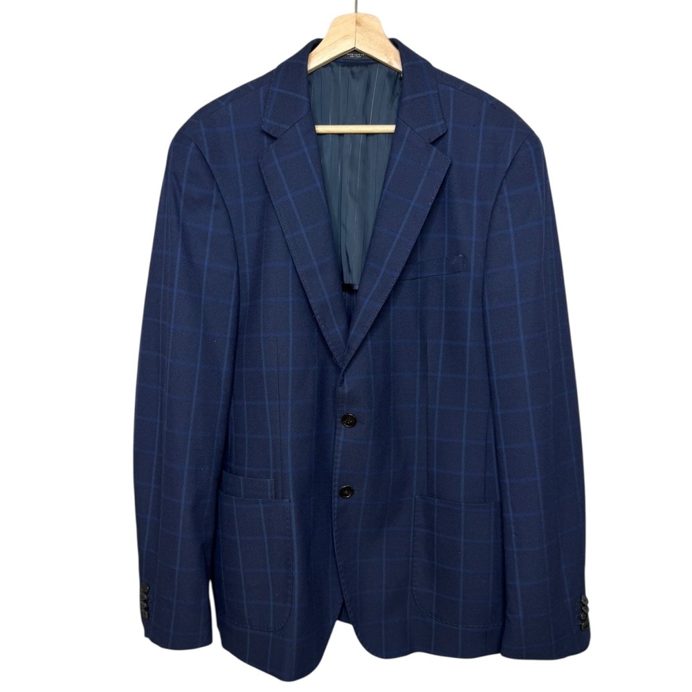 Scotch & Soda Old Money Window Pane Sport Coat Blazer Blue XL Preppy Ivy League